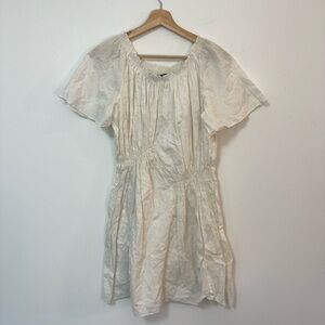 THAKOON Dress Ivory White Mini Smocked Short Sleeve Mini 2